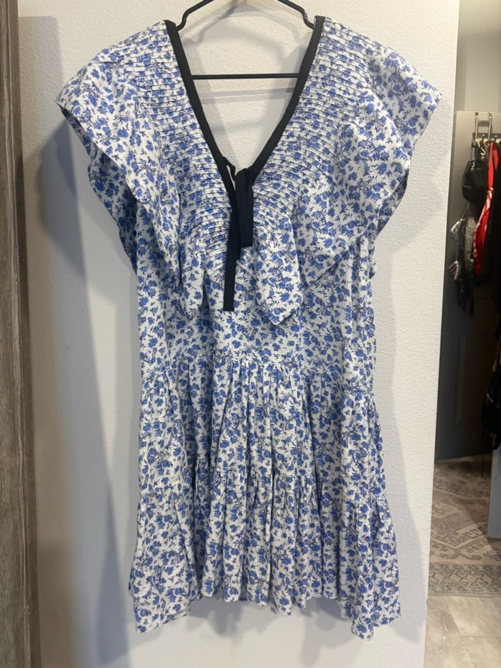Lug Von Siga blue floral cotton mini dress EU 36 (US 4) v neck